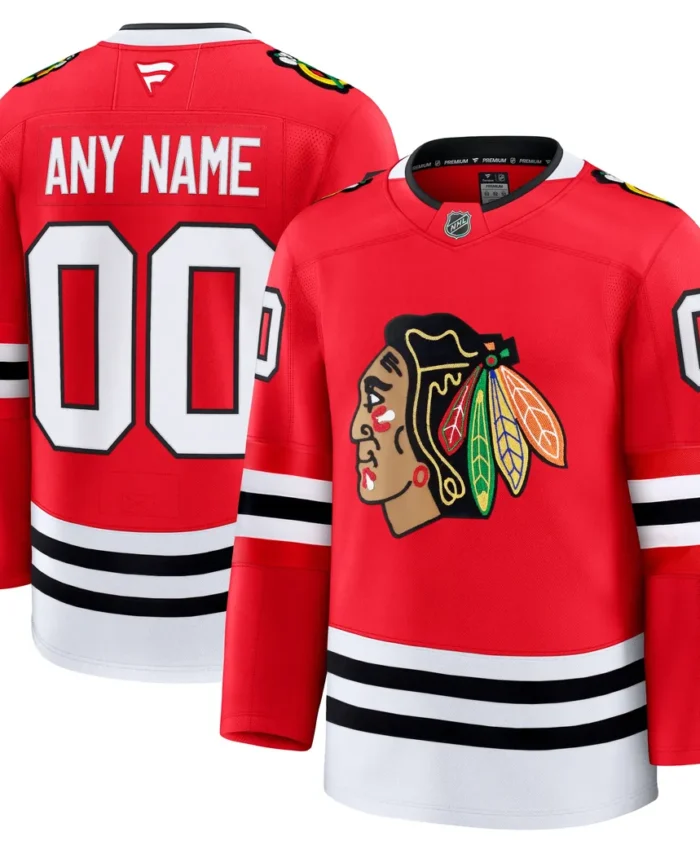 Chicago Blackhawks Fanatics Home Premium Custom Jersey - Red