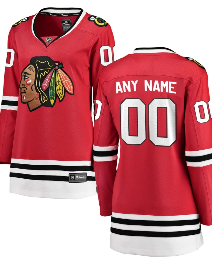 Chicago Blackhawks Fanatics Women Home Breakaway Custom Jersey - Red