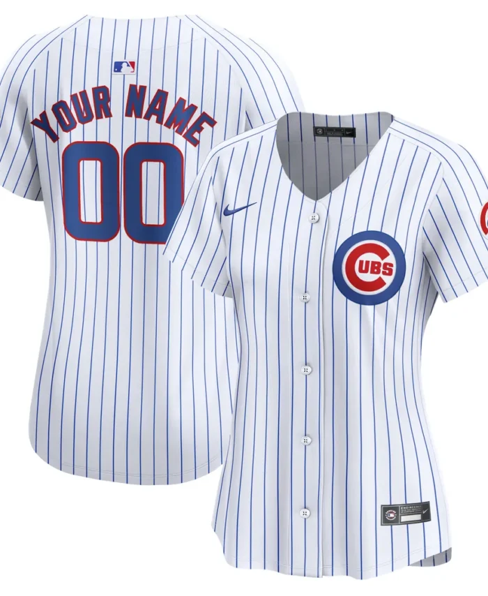 Chicago Cubs Women Home Limited Custom Jersey - White