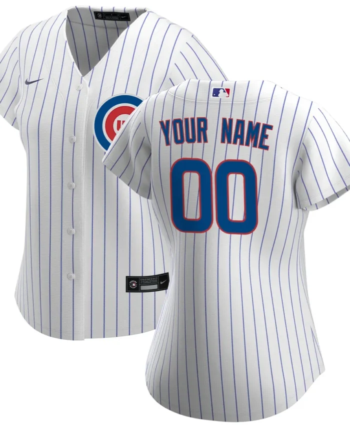 Chicago Cubs Women Home Replica Custom Jersey - White