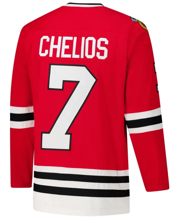 Chris Chelios Chicago Blackhawks 1991-92 Power Play Jersey - Red