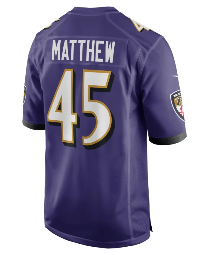 Christian Matthew Baltimore Ravens Team Game Jersey -  Purple