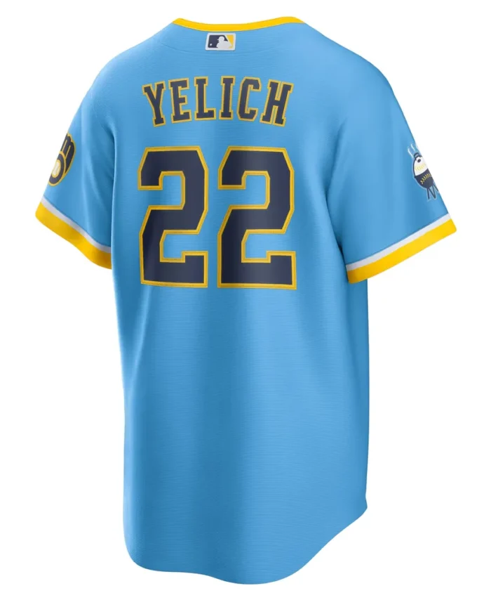 Christian Yelich Milwaukee Brewers City Connect Replica Player Jersey - Powder Blue
