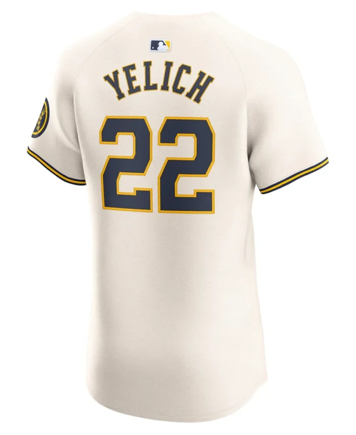 Christian Yelich Milwaukee Brewers Home Elite Player Jersey - Cream
