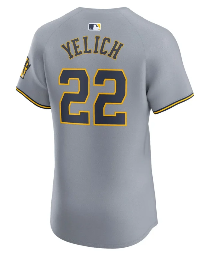 Christian Yelich Milwaukee Brewers Road Elite Player Jersey - Gray