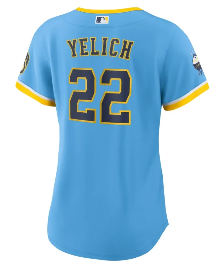 Christian Yelich Milwaukee Brewers Women City Connect Replica Player Jersey - Powder Blue