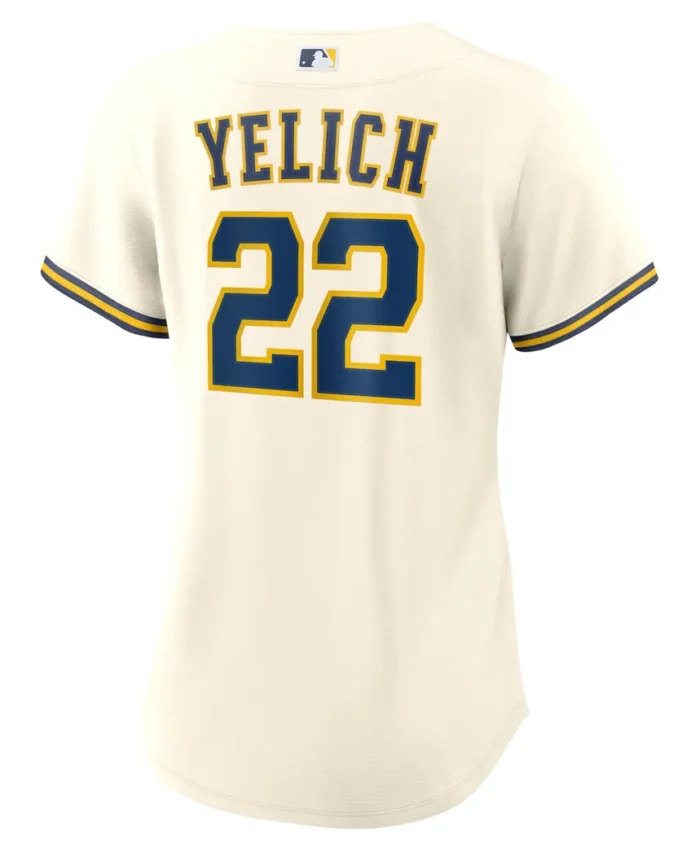 Christian Yelich Milwaukee Brewers Women Home Replica Player Jersey - Cream