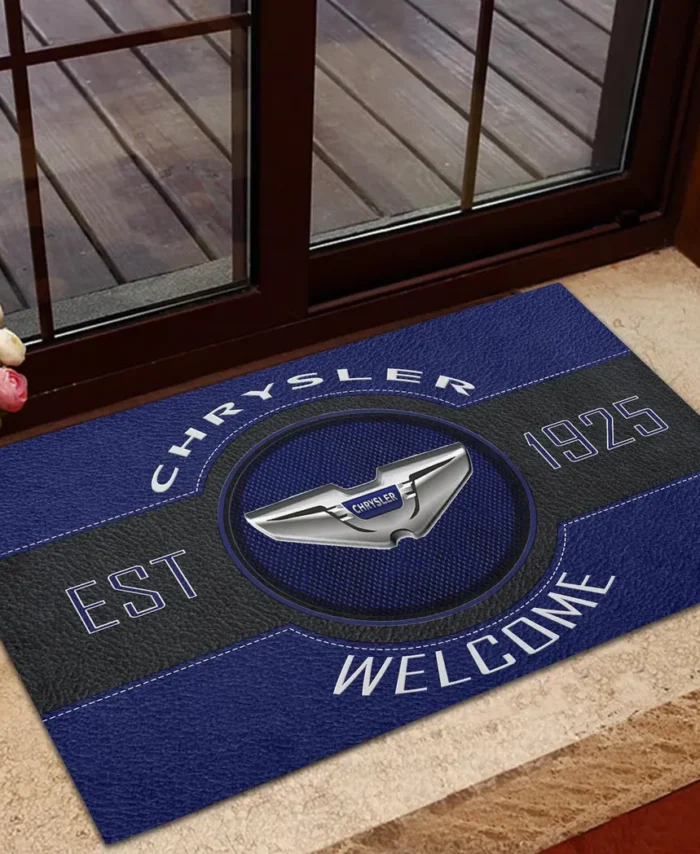 Full-Size Car Doormat, Durable Auto-Inspired Rug for Garage or Home Entry CAR169 - Blue