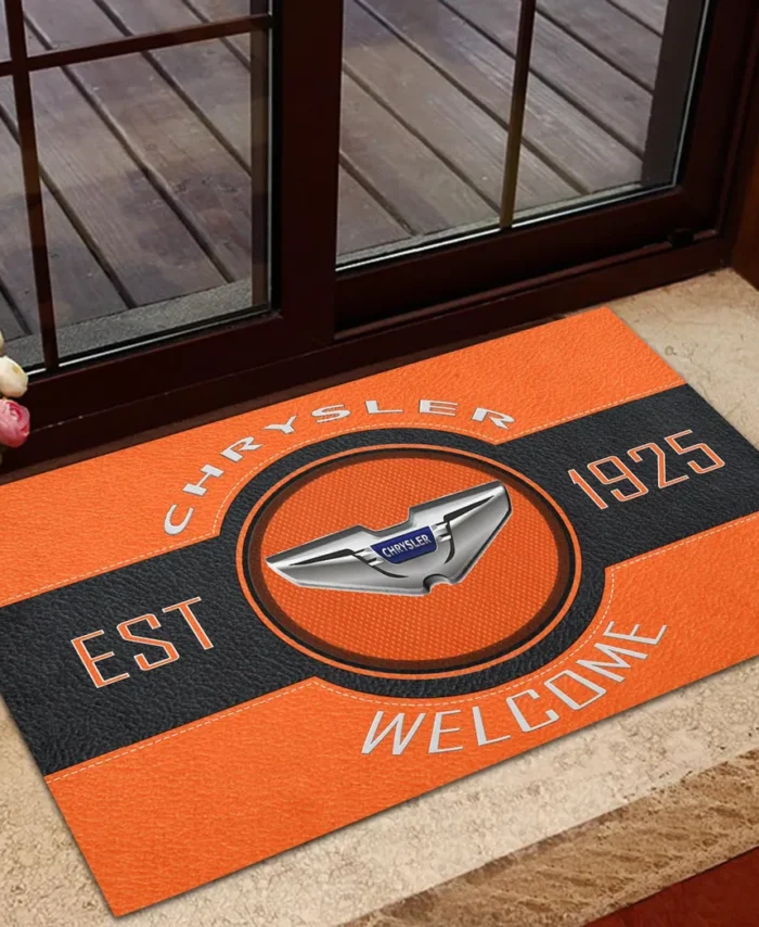 Full-Size Car Doormat, Automotive Logo Style Floor Mat CAR169 - Orange