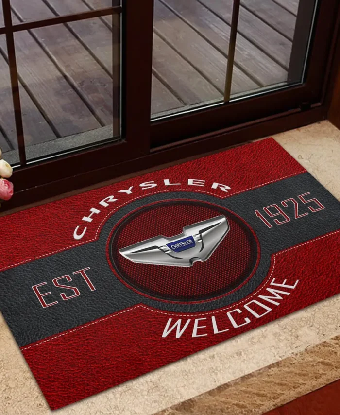 Family Car Doormat, Durable Auto-Inspired Rug for Garage or Home Entry CAR169 - Red