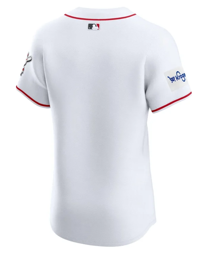 Cincinnati Reds Home Elite Patch Jersey - White