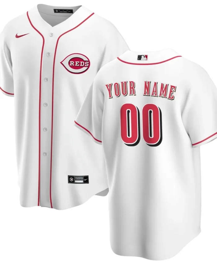 Cincinnati Reds Home Replica Custom Jersey - White