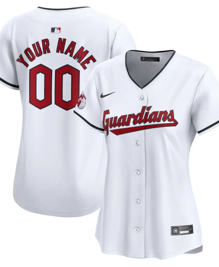 Cleveland Guardians Women Home Limited Custom Jersey - White