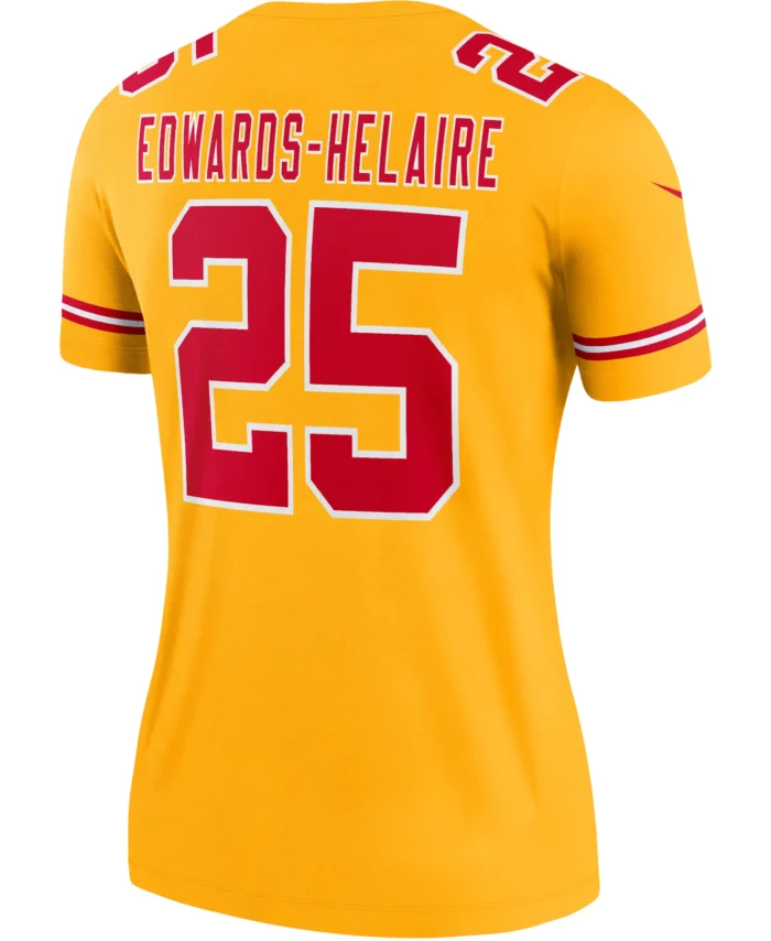 Clyde Edwards-Helaire Kansas City Chiefs Women's Inverted Legend Player Performance Top - Gold