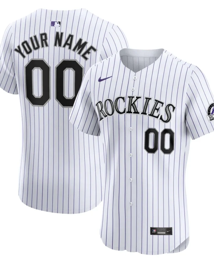 Colorado Rockies Home Elite Custom Jersey - White