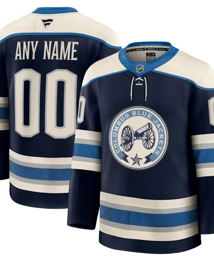 Columbus Blue Jackets Fanatics Alternate Premium Custom Jersey - Navy