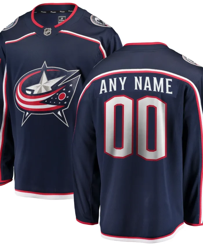 Columbus Blue Jackets Fanatics Home Breakaway Custom Jersey - Navy