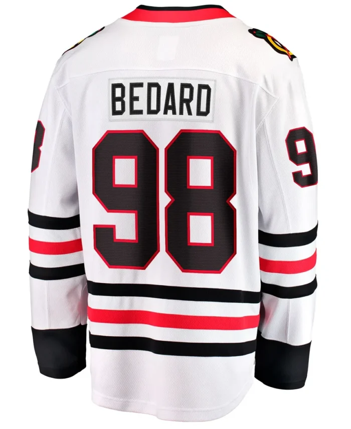 Connor Bedard Chicago Blackhawks Fanatics Away Breakaway Player Jersey - White