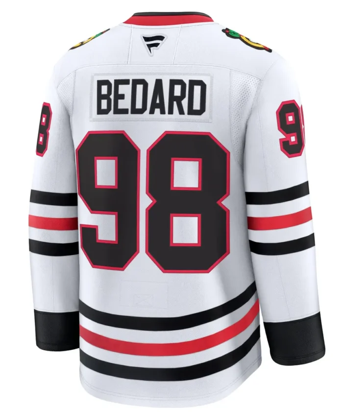 Connor Bedard Chicago Blackhawks Fanatics Away Premium Jersey - White