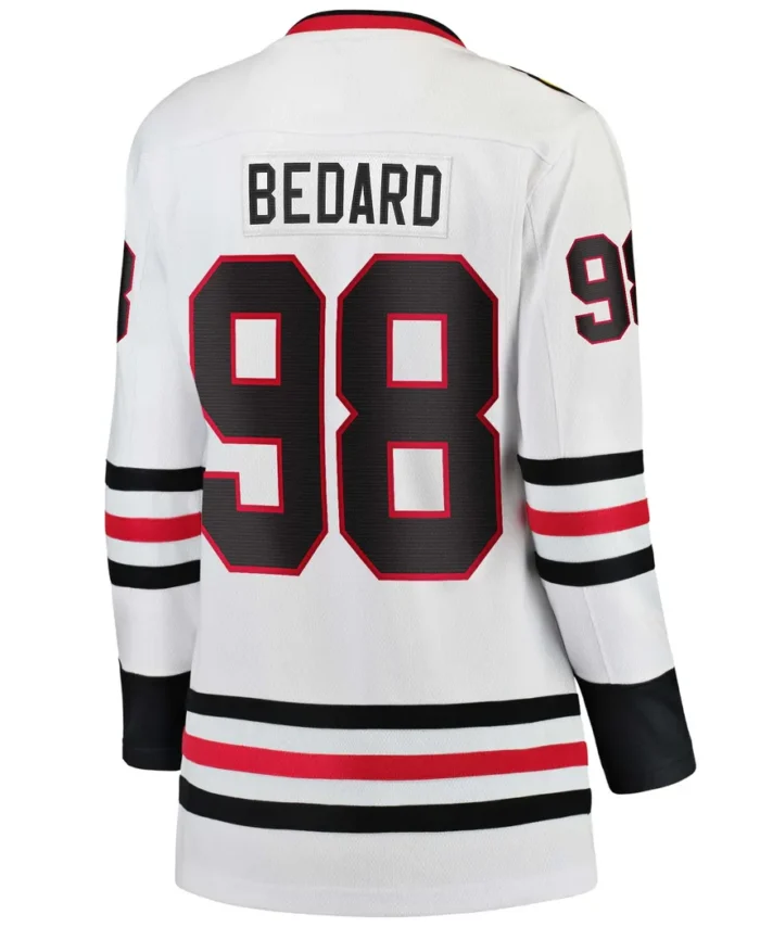 Connor Bedard Chicago Blackhawks Fanatics Women Away Premier Breakaway Player Jersey - White