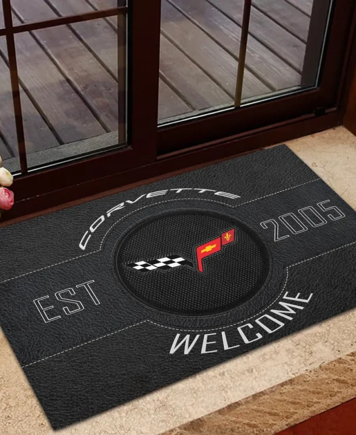 Sleek Sports Coupe Doormat, All Over Print Doormat For Car Owners CAR169 - Black