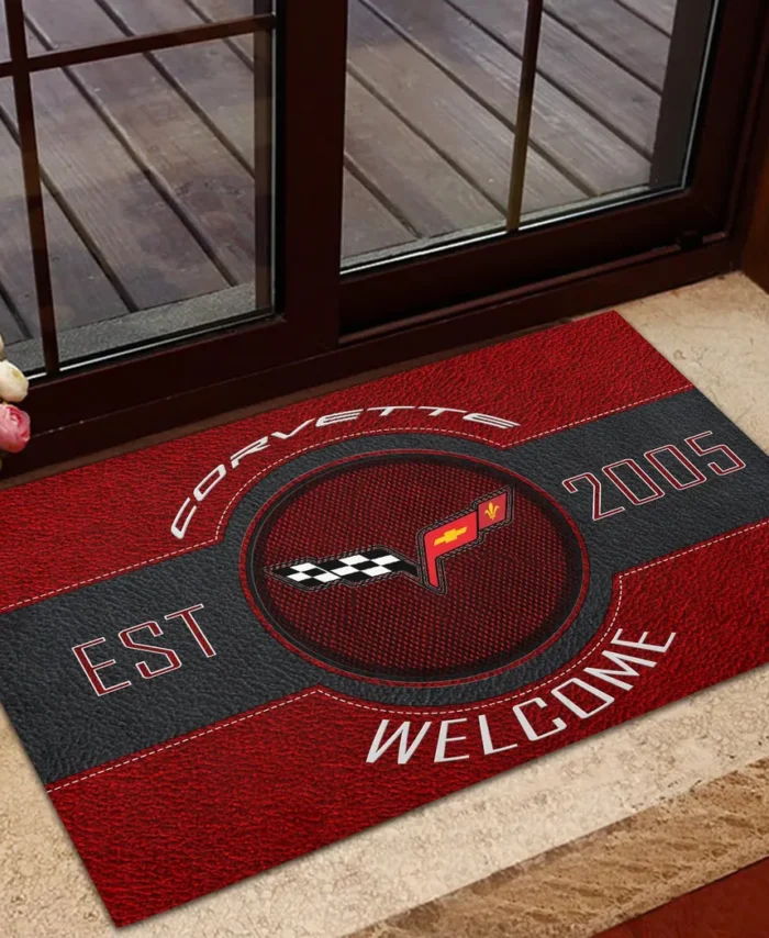Race-Inspired Car Doormat, Durable Auto-Inspired Rug for Garage or Home Entry CAR169 - Red
