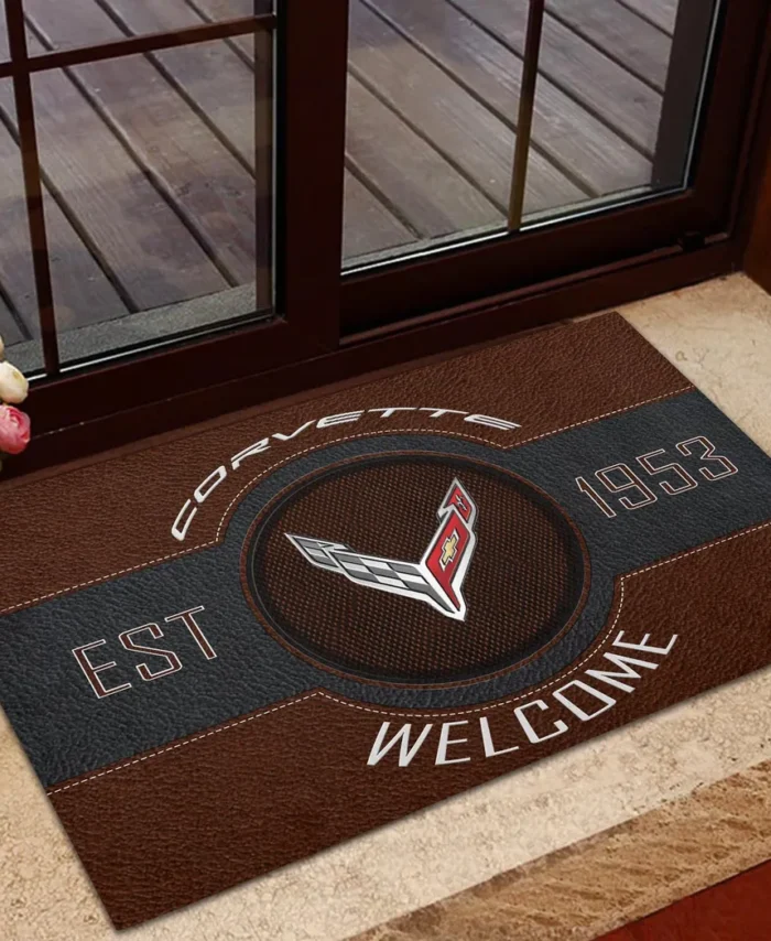 V8 Power Doormat, All Over Print Doormat For Car Lovers CAR169 - Brown