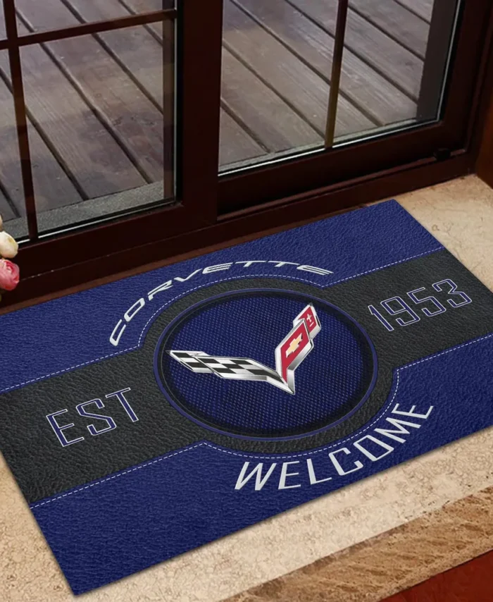 Vintage Muscle Icon Doormat, All Over Print Doormat For Car Fans CAR169 - Blue