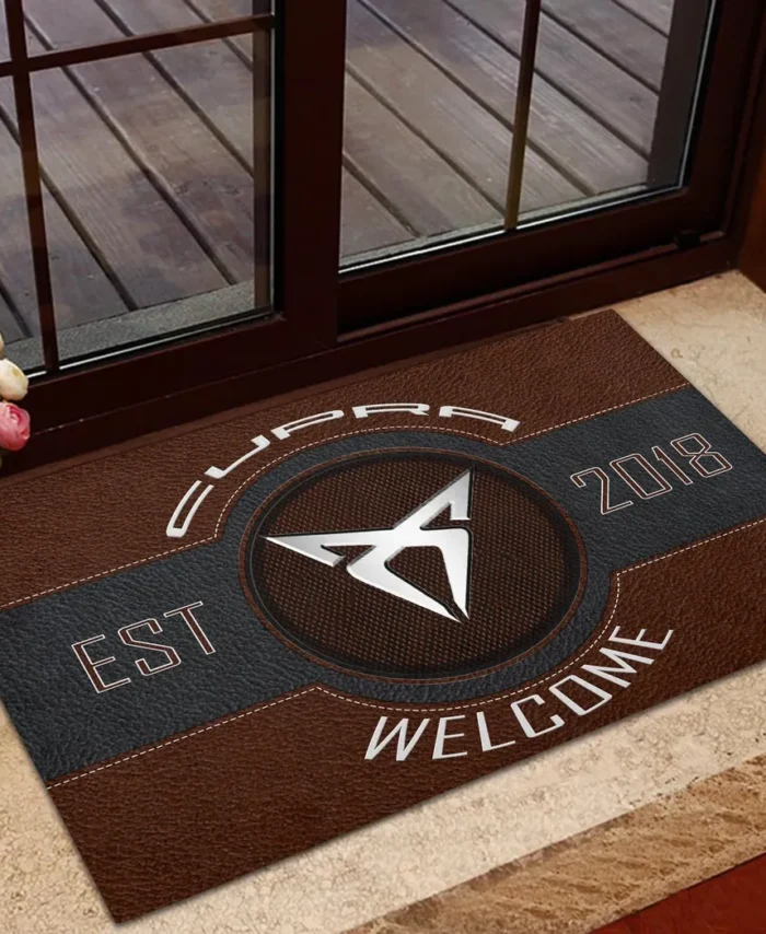 Track-Ready Ride Doormat, Durable Auto-Inspired Rug for Garage or Home Entry CAR169 - Brown