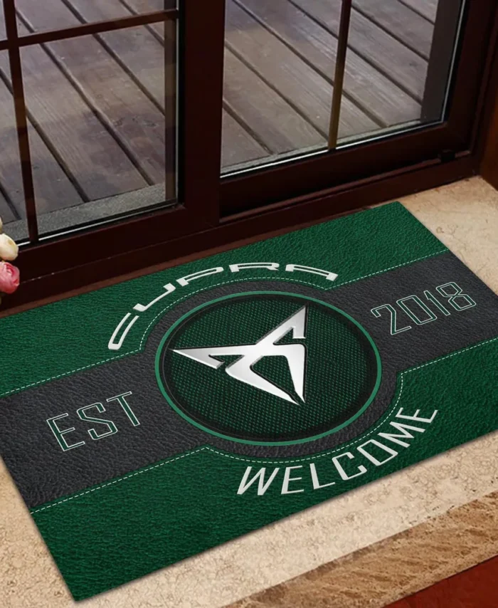 Sporty Urban Vehicle Doormat, Automotive Logo Style Floor Mat CAR169 - Green