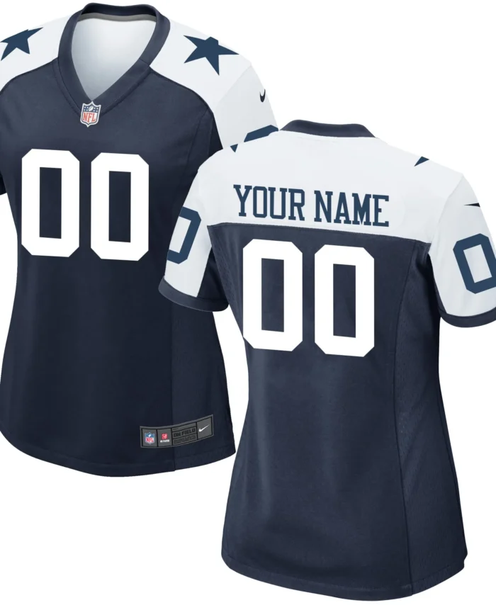 Dallas Cowboys Women's Alternate Custom Game Jersey - Navy