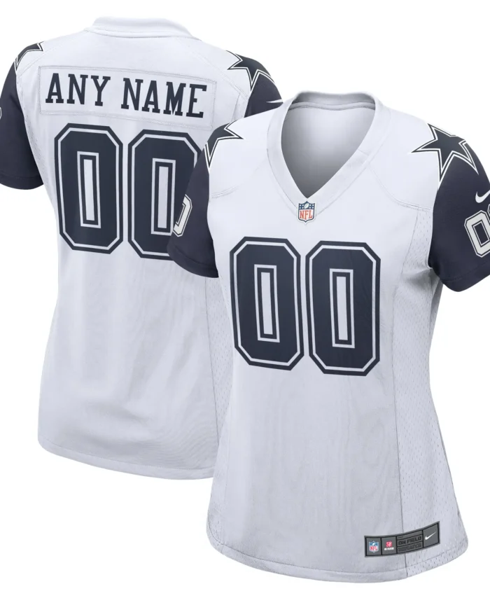 Dallas Cowboys Women's Alternate Custom Game Jersey - White