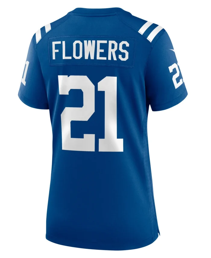Dallis Flowers Indianapolis Colts Women's Game Jersey -  Royal