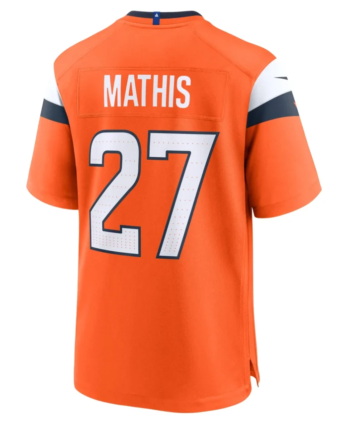 Damarri Mathis Denver Broncos Team Game Jersey -  Orange