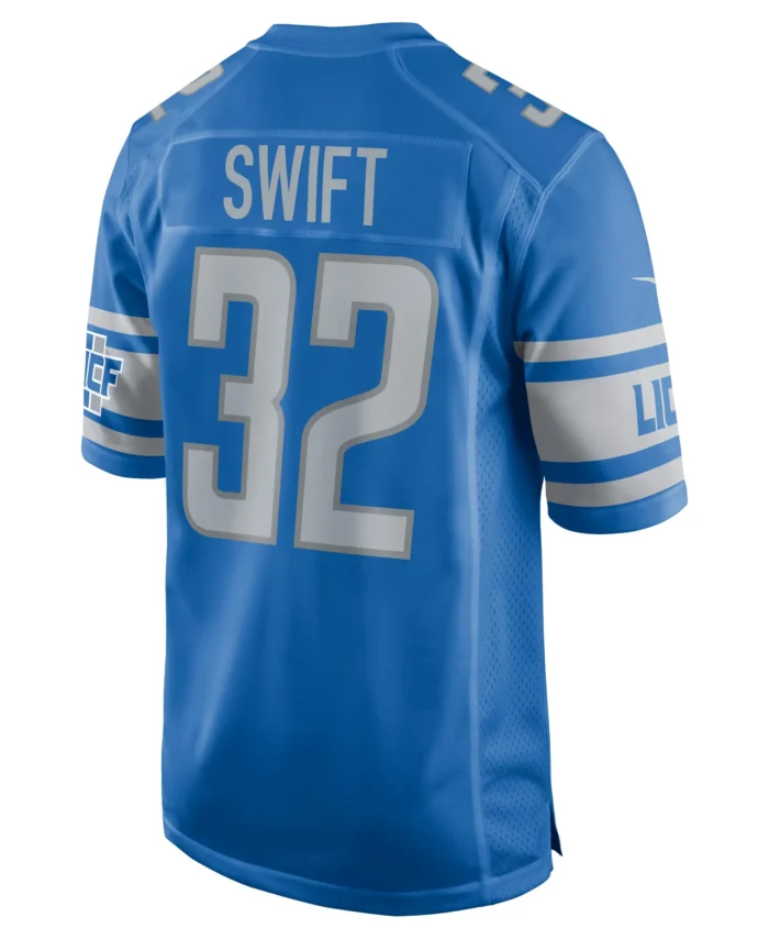 D'Andre Swift Detroit Lions Team Game Jersey - Blue