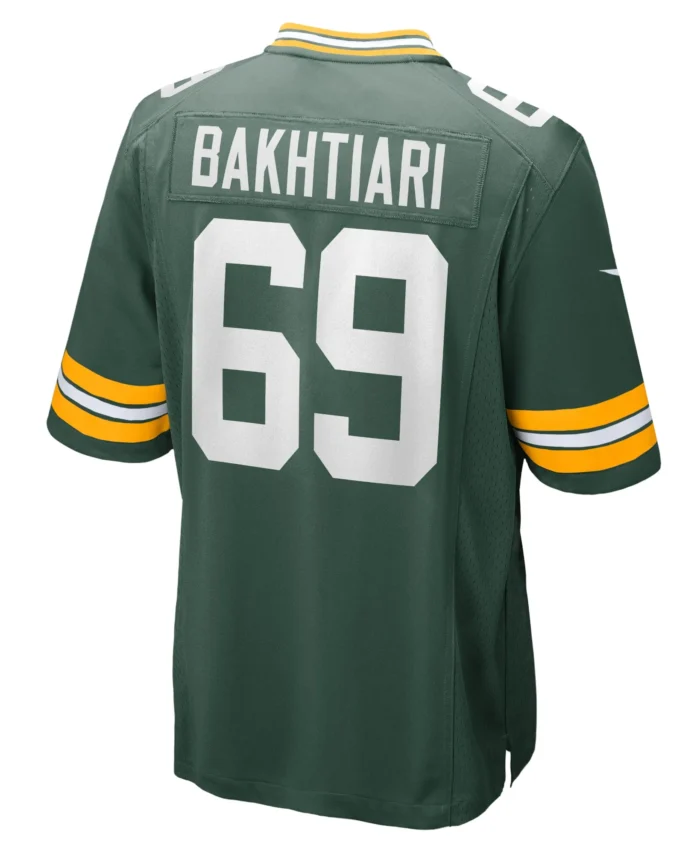 David Bakhtiari Green Bay Packers Game Team Jersey - Green