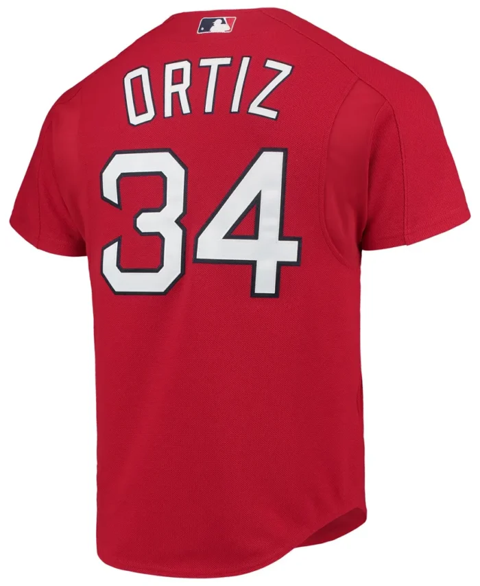 David Ortiz Boston Red Sox Mitchell Ness Cooperstown Collection Mesh Batting Practice Button-Up Jersey - Red