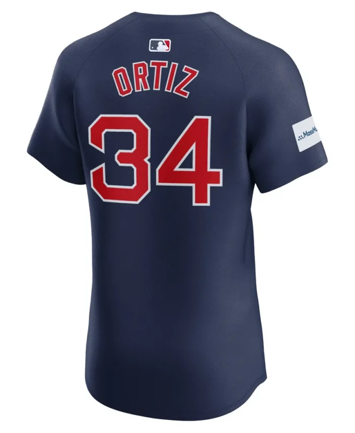 David Ortiz Boston Red Sox Alternate Elite Sponsor Patch Player Jersey - Navy