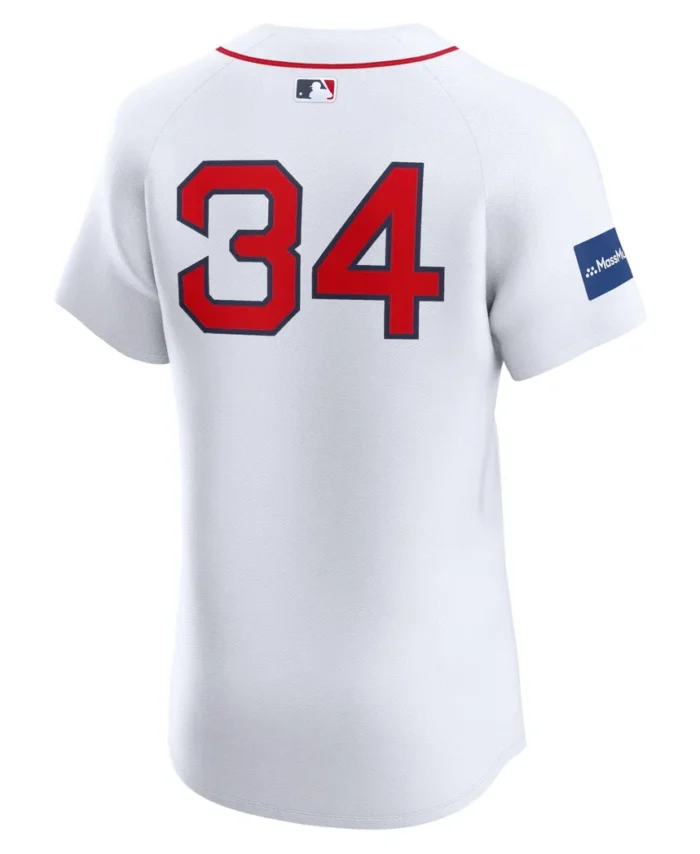 David Ortiz Boston Red Sox Home Elite Sponsor Patch Player Jersey - White
