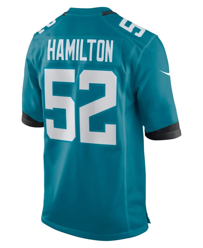 DaVon Hamilton Jacksonville Jaguars Game Jersey - Teal