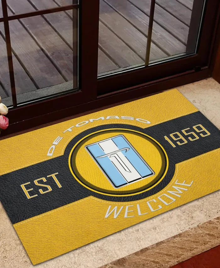High-Performance GT Doormat, Durable Auto-Inspired Rug for Garage or Home Entry CAR169 - Yellow