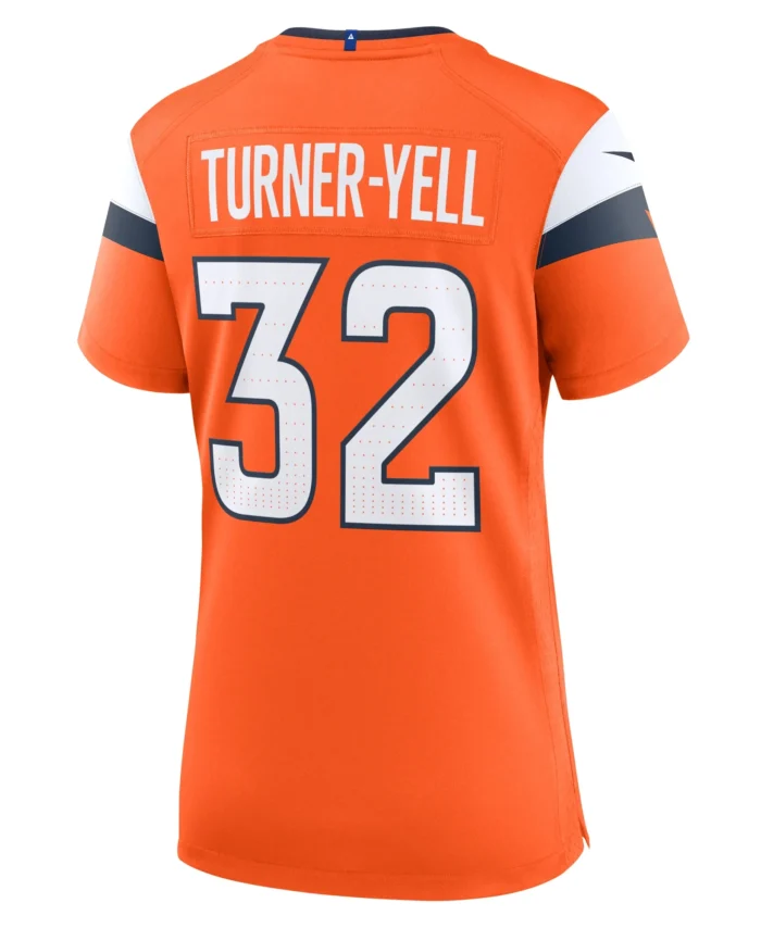 Delarrin Turner-Yell Denver Broncos Women's Team Game Jersey -  Orange
