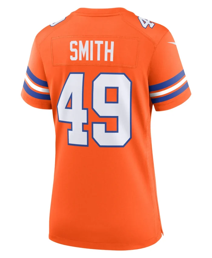 Dennis Smith Denver Broncos Women's Mile High Collection 1977 Throwback Retired Player Game Jersey - Orange