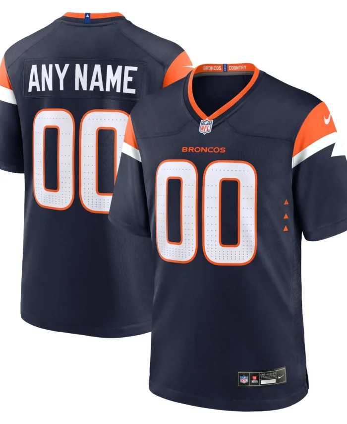 Denver Broncos Alternate Mile High Collection Custom Game Jersey - Navy