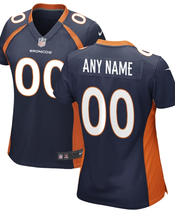 Denver Broncos Women's Alternate Custom Game Jersey - Navy