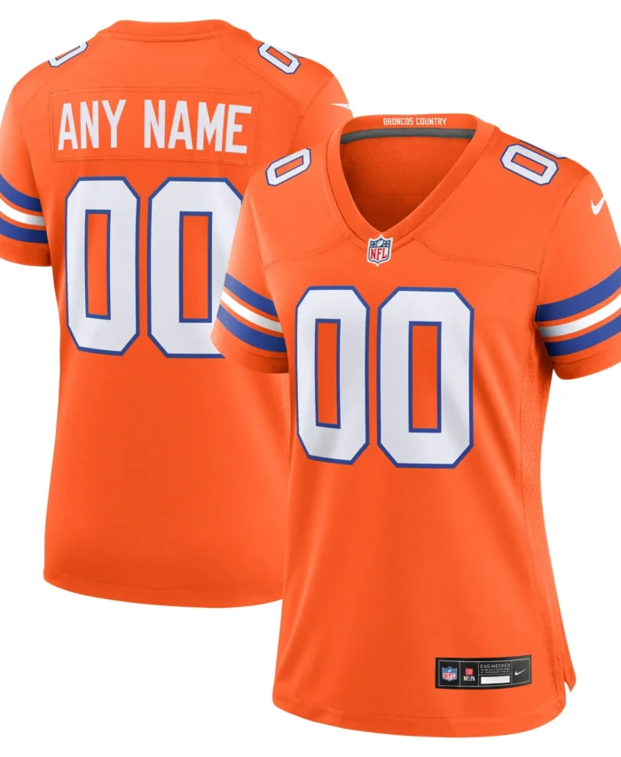 Denver Broncos Women's Mile High Collection 1977 Throwback Custom Game Jersey - Orange