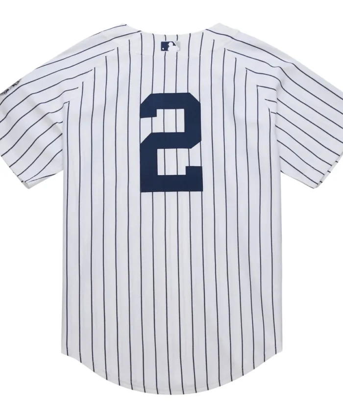 Derek Jeter New York Yankees Mitchell Ness 2014 Cooperstown Collection Authentic Throwback Jersey- White