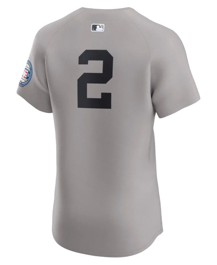 Derek Jeter New York Yankees Road 2020 Hall of Fame Induction Patch Elite Player Jersey- Gray
