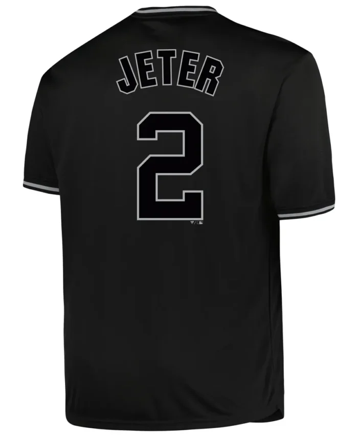 Derek Jeter New York Yankees Profile Big Tall Pop Fashion Player Jersey- Black