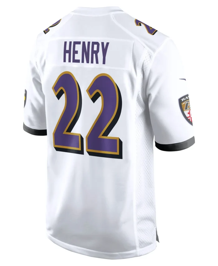 Derrick Henry Baltimore Ravens White Game Jersey -  White